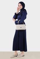 Female Navy blue BLOUSE WITH ELASTIC CUFFS AND WAIST 42762 
