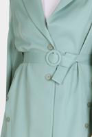 Female green BUTTON DETAIL BELTED JACKET 42812 