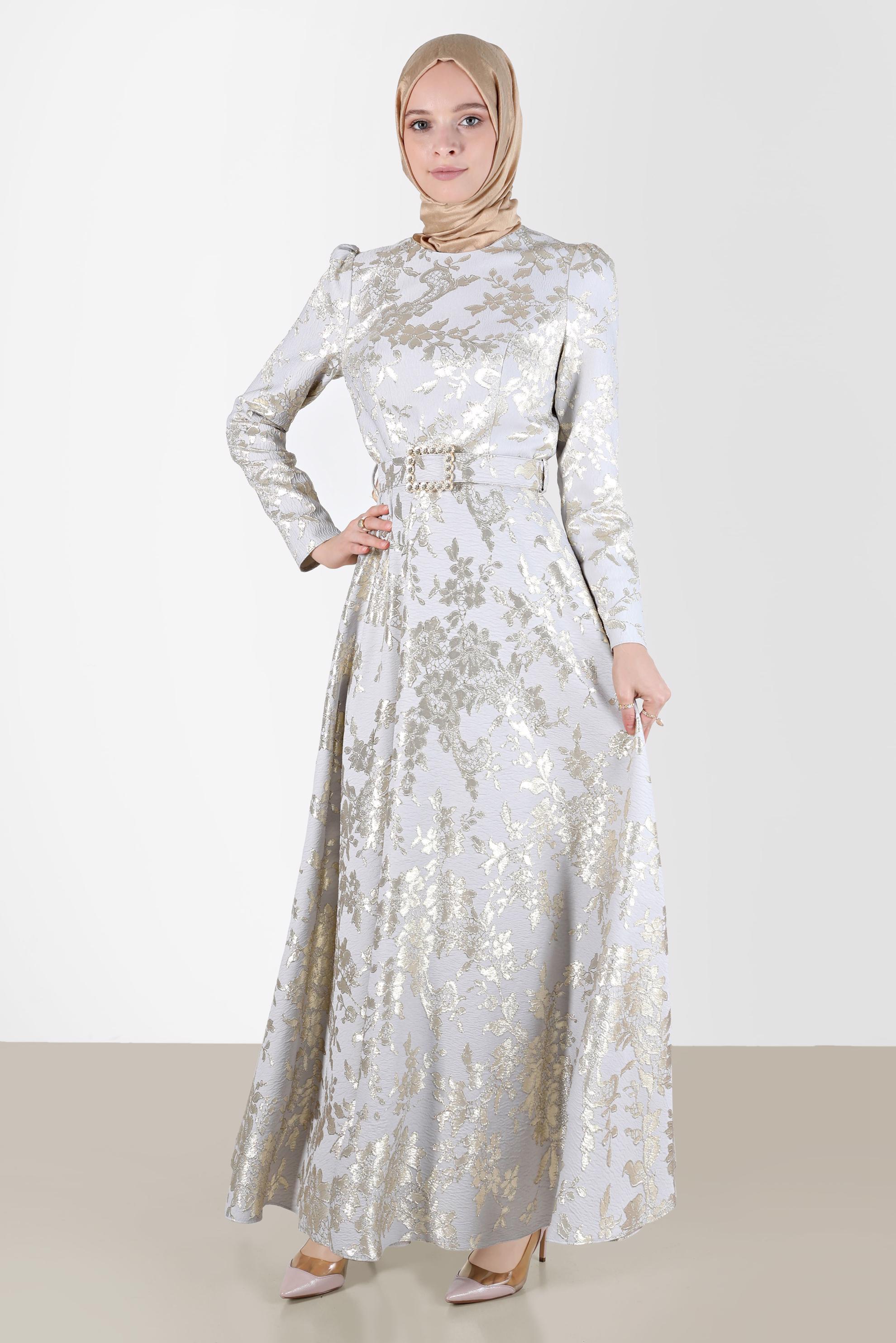 BELTED JACQUARD DRESS | ALVİNA