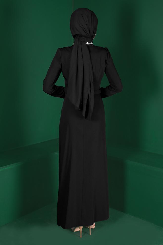 Female black GEM STRIPED DRESS 42887