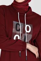 Femelle ROUGE BORDEAUX ROBE DE SURVÊTEMENT IMPRIMÉ GEMME 42678