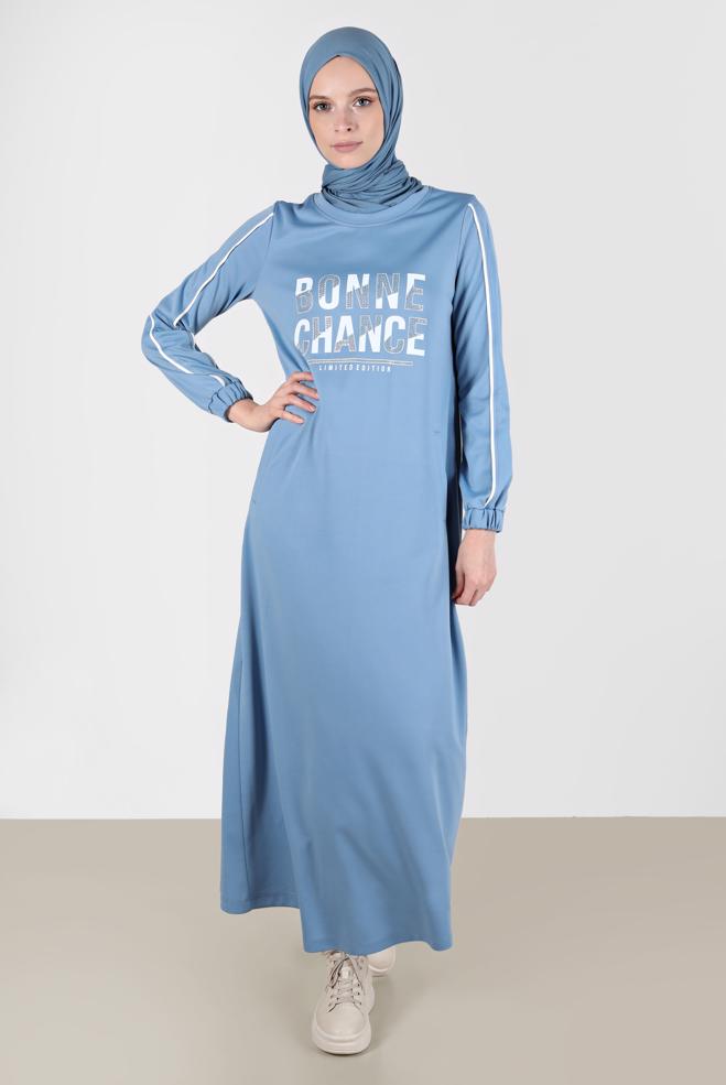Femelle BLEU ROBE SURVÊTEMENT IMPRIMÉ GEMME 42742
