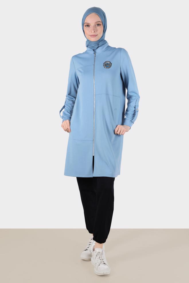 Female blue CREST DETAIL ZIPPERED TRACKSUIT TUNIC 42851 