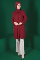 Female red GEM DETAIL PLEATED TUNIC 42618 