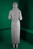 Female Grey TURTLENECK PATTERNED KNITWEAR 2-PIECE DRESS 43204