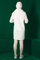Female white RIBBED TIE DETAIL TRACKSUIT TUNIC 43309 