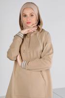 Femelle BEIGE ENSEMBLE SURVÊTEMENT CÔTELÉ À CAPUCHE 43343