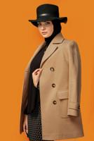 Female mink BUTTONED CLASSIC COAT WITH POCKET 90308 