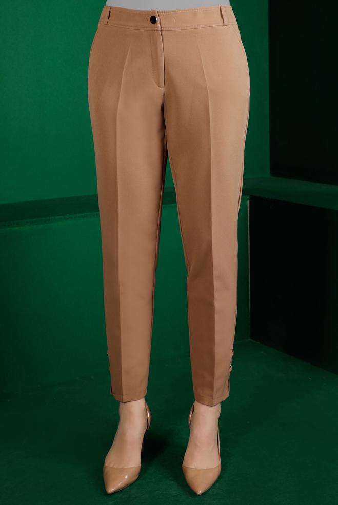 Female beige EYELET DETAIL CLASSIC TROUSERS 70446