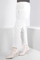 Femelle BLANC PANTALON COUPE DROITE CLASSIQUE BOUTONS 70468