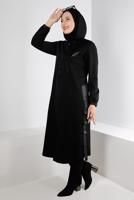 Femelle NOIR PANTALON CLASSIQUE COUPE DROITE 70478
