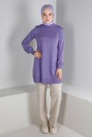 Femelle POURPRE TUNIQUE EN MAILLE COL ROULÉ 43107