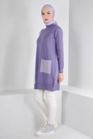 Femelle POURPRE TUNIQUE EN MAILLE AVEC POCHES 43176