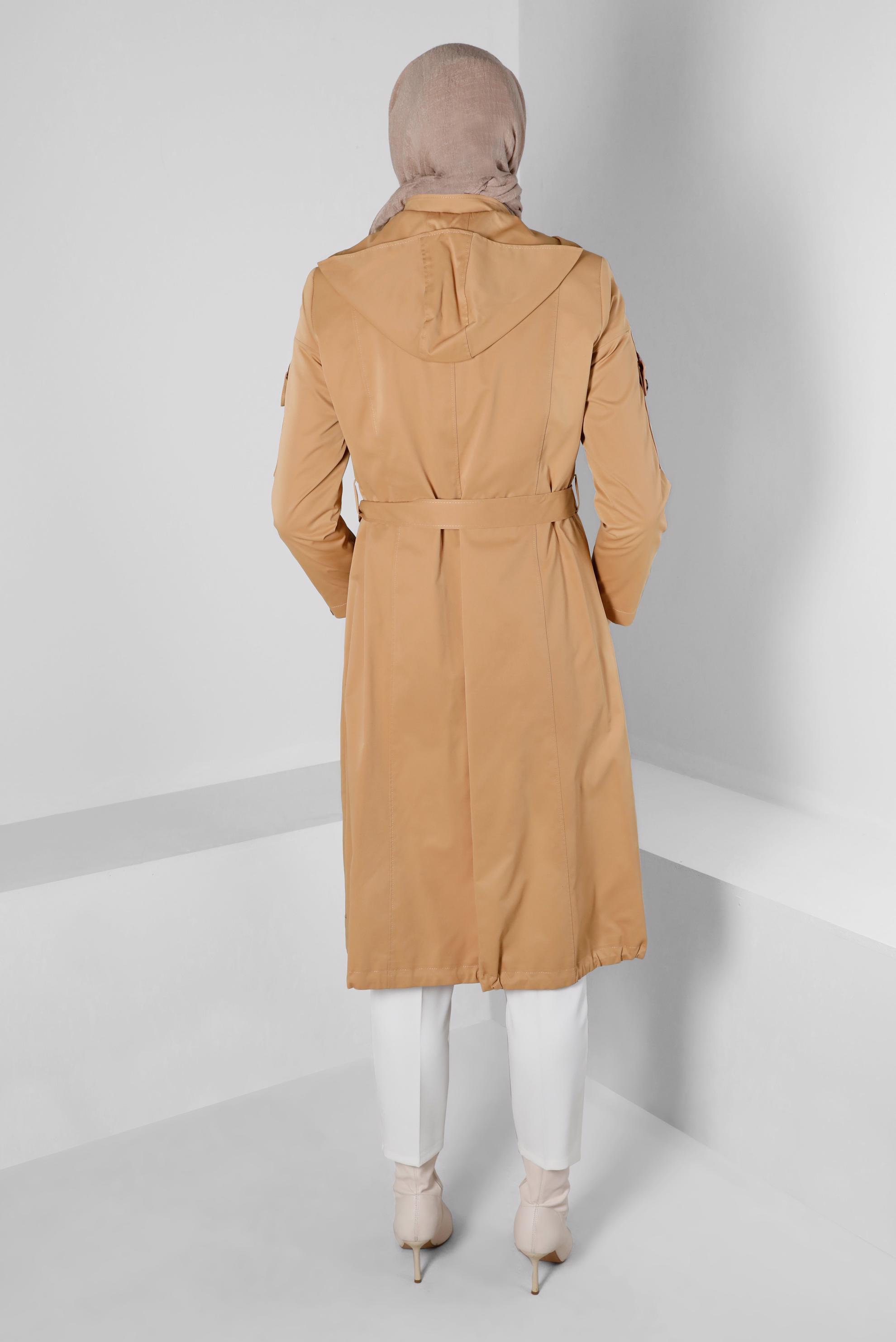 BUTTONED BELTED TRENCH COAT | ALVİNA