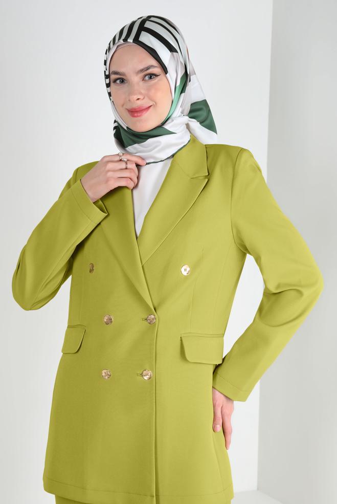 ジャケット・アウター Double Breasted Twill Long Blazer DOUBLE BREASTED BLAZER JACKET 43848 | ALVİNA