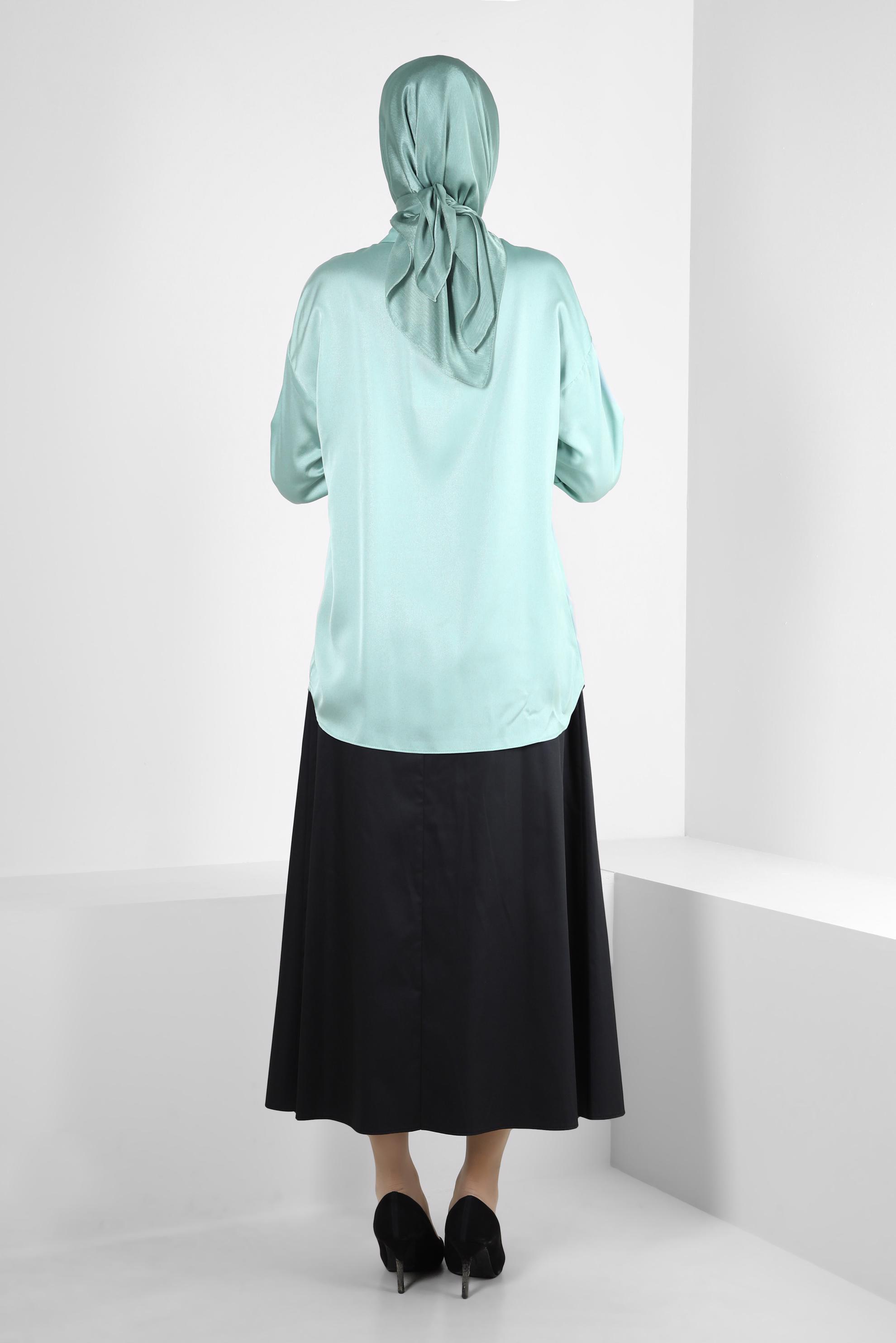 ELASTIC WAIST SKIRT WITH BUTTON DETAIL 60424 | ALVİNA