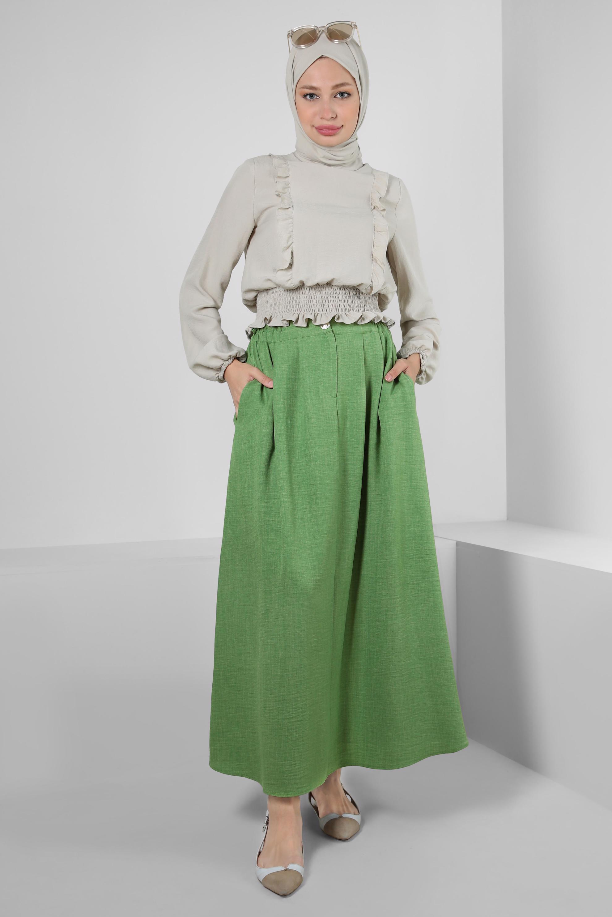 【COLOR iN ID】Thiel shirring skirt pants Gray Tulip Line Shirring Skirt – KOODSHOT