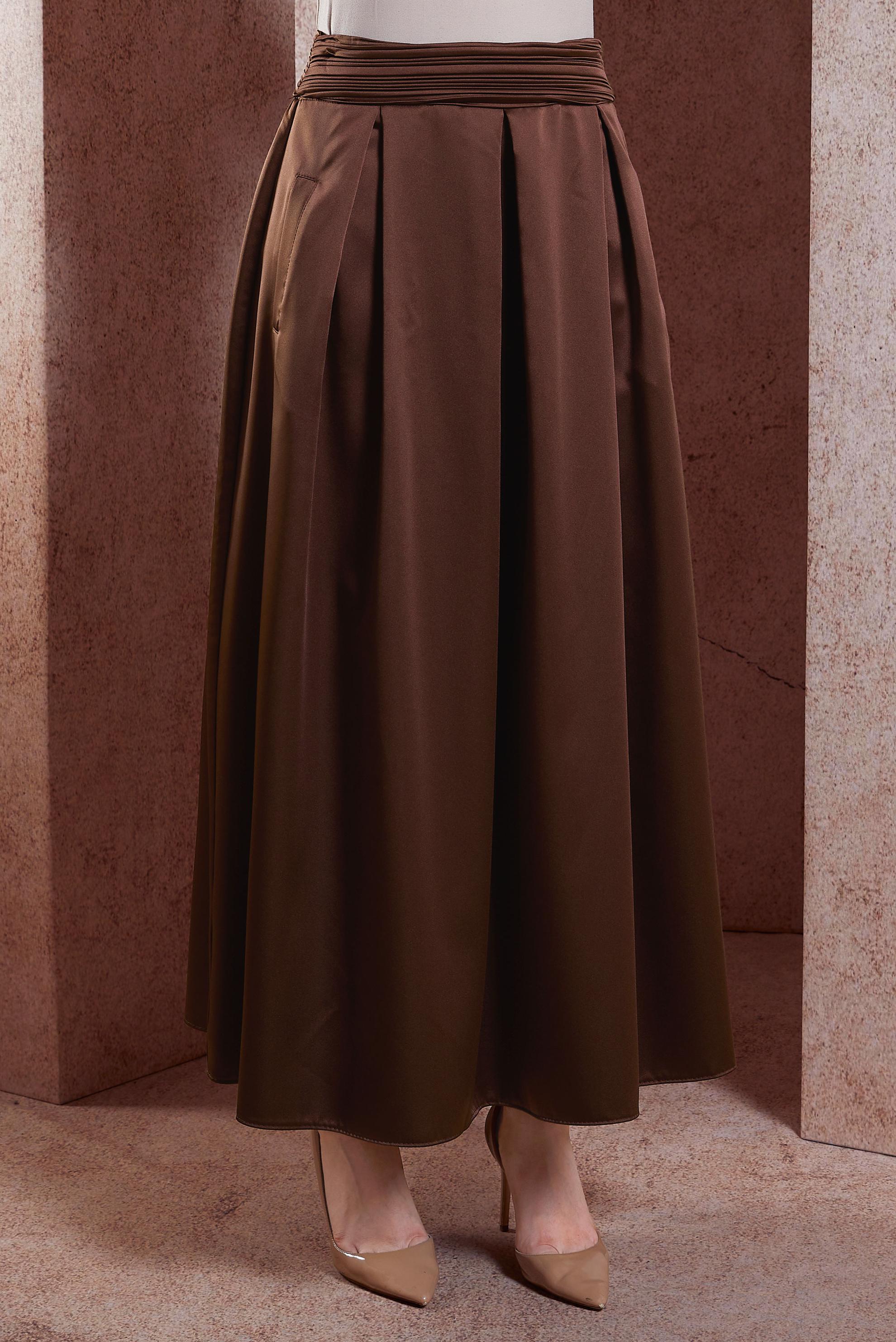 SATIN LONG SKIRT | ALVİNA