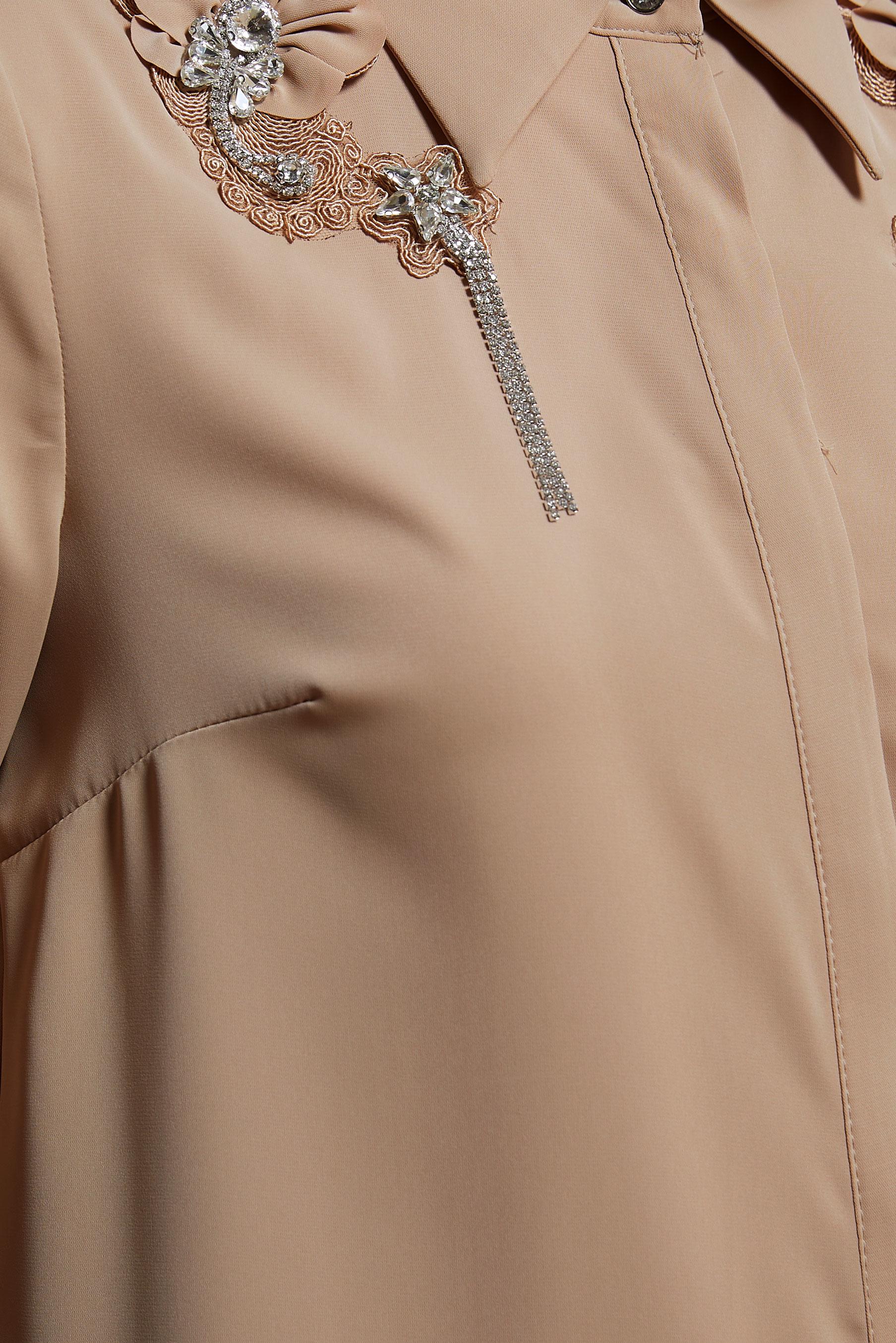Hijab clothing BEIGE MODEST TUNIC WITH GEM 44667