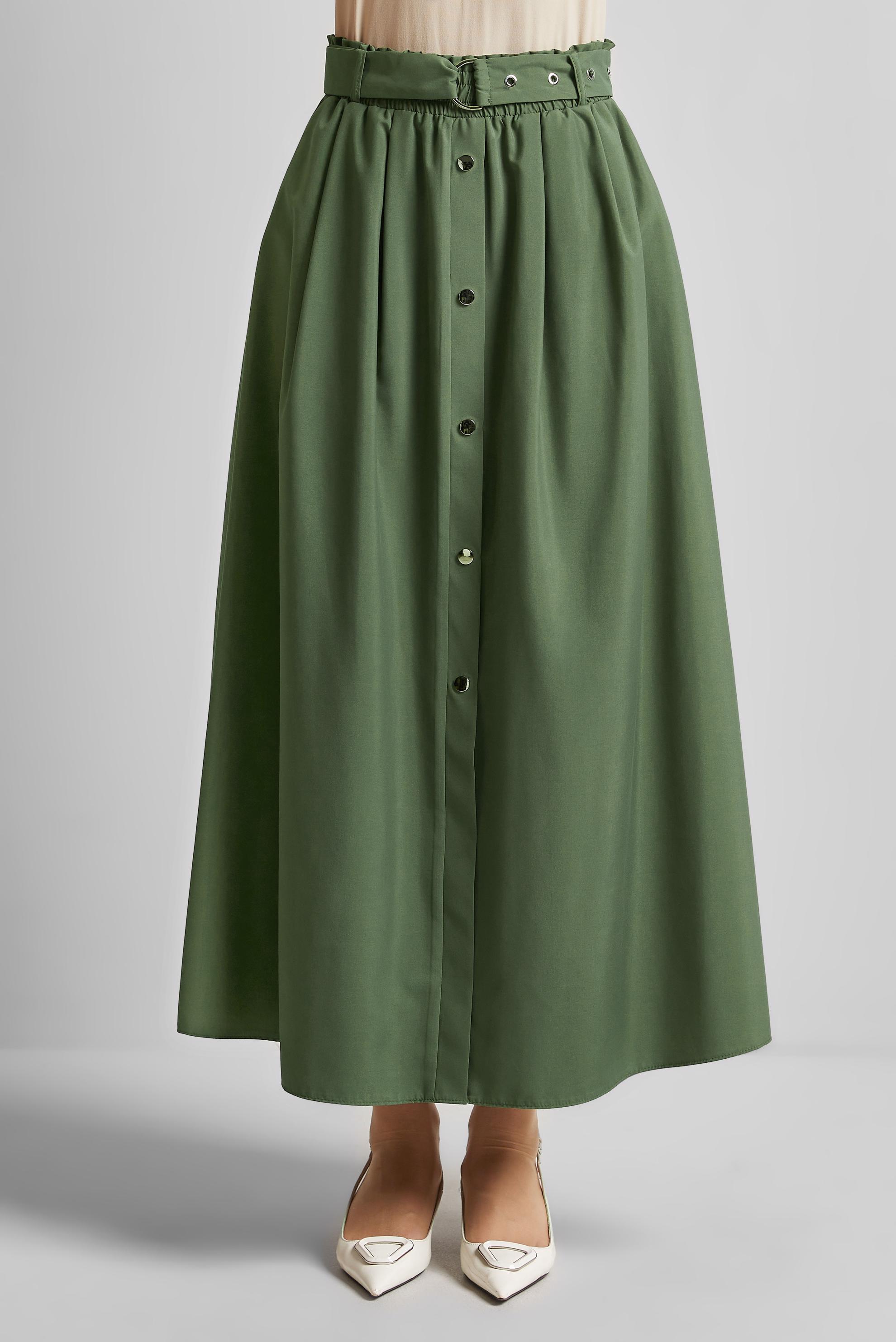 Hijab clothing KHAKI BELTED SKIRT 60679