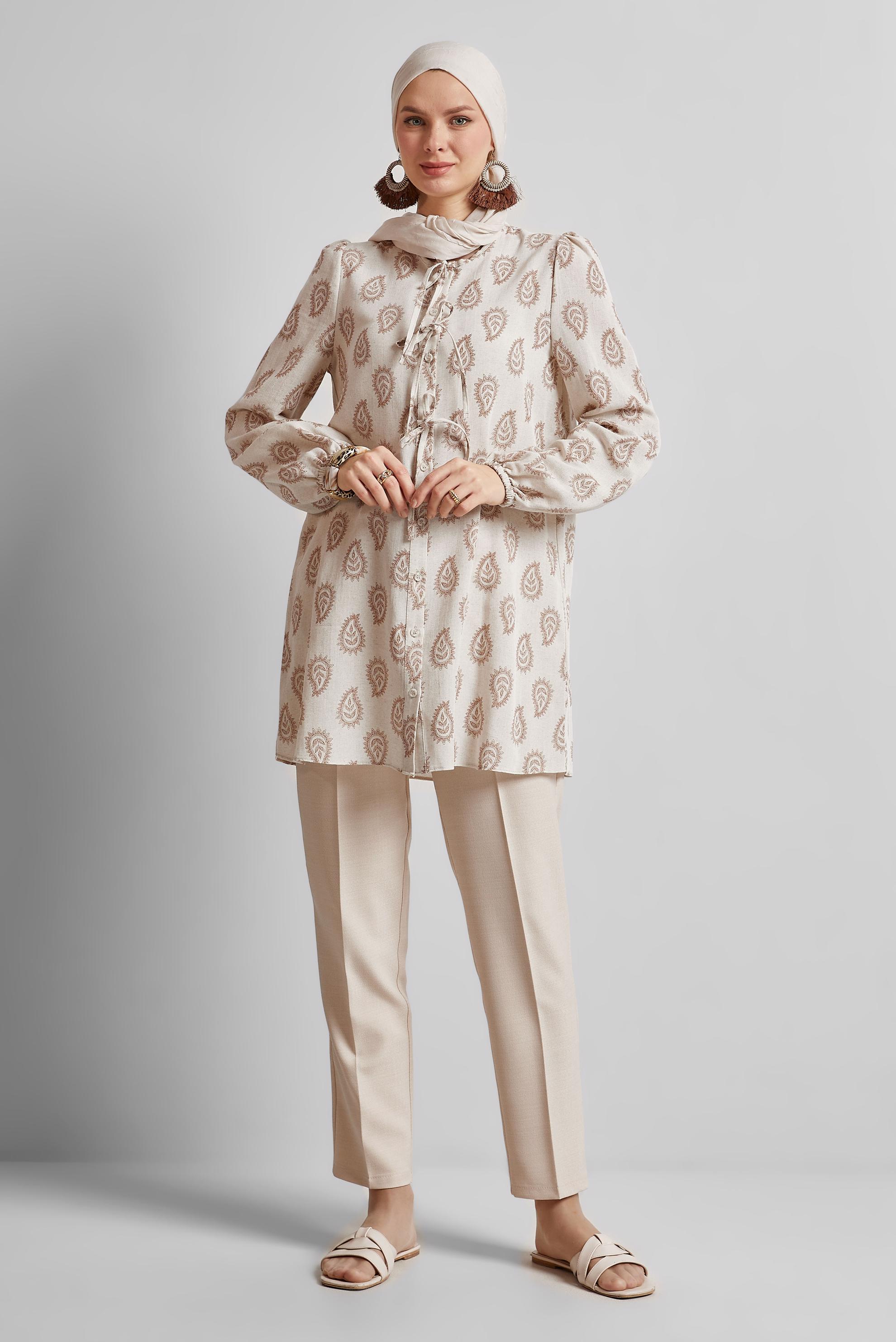 PATTERNED LINEN TUNIC | ALVİNA