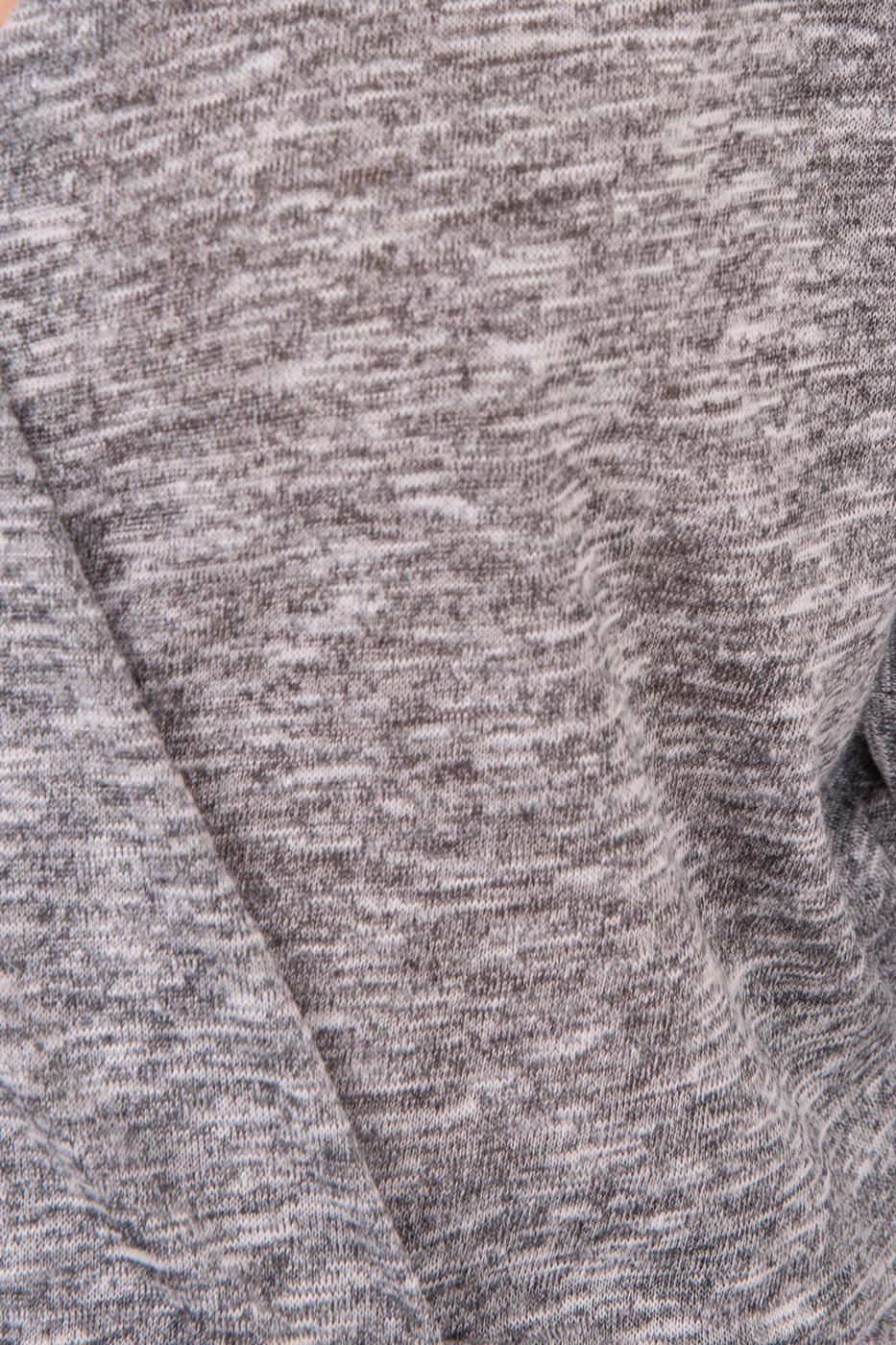 Female Grey Crossed Collar Long Sleeve Blouse