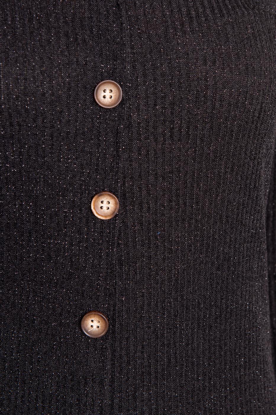 Female Black Button Down Down Sweater Pencil Dress