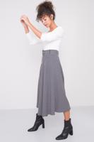 Female Navy Bell Skirt with Belt