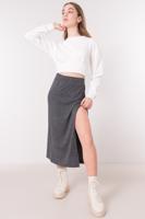 Female Anthracite Midi Skirt
