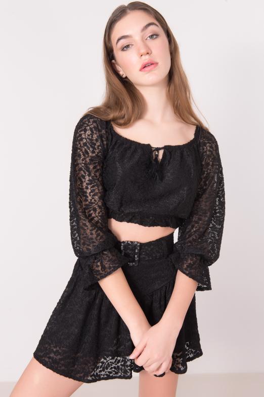 Clothing Womens Clothing Tops & Tees Crop & Tube Tops Crop Tops Black lace top<33 