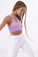 Female Lila Cut Out Knitted Crop Top