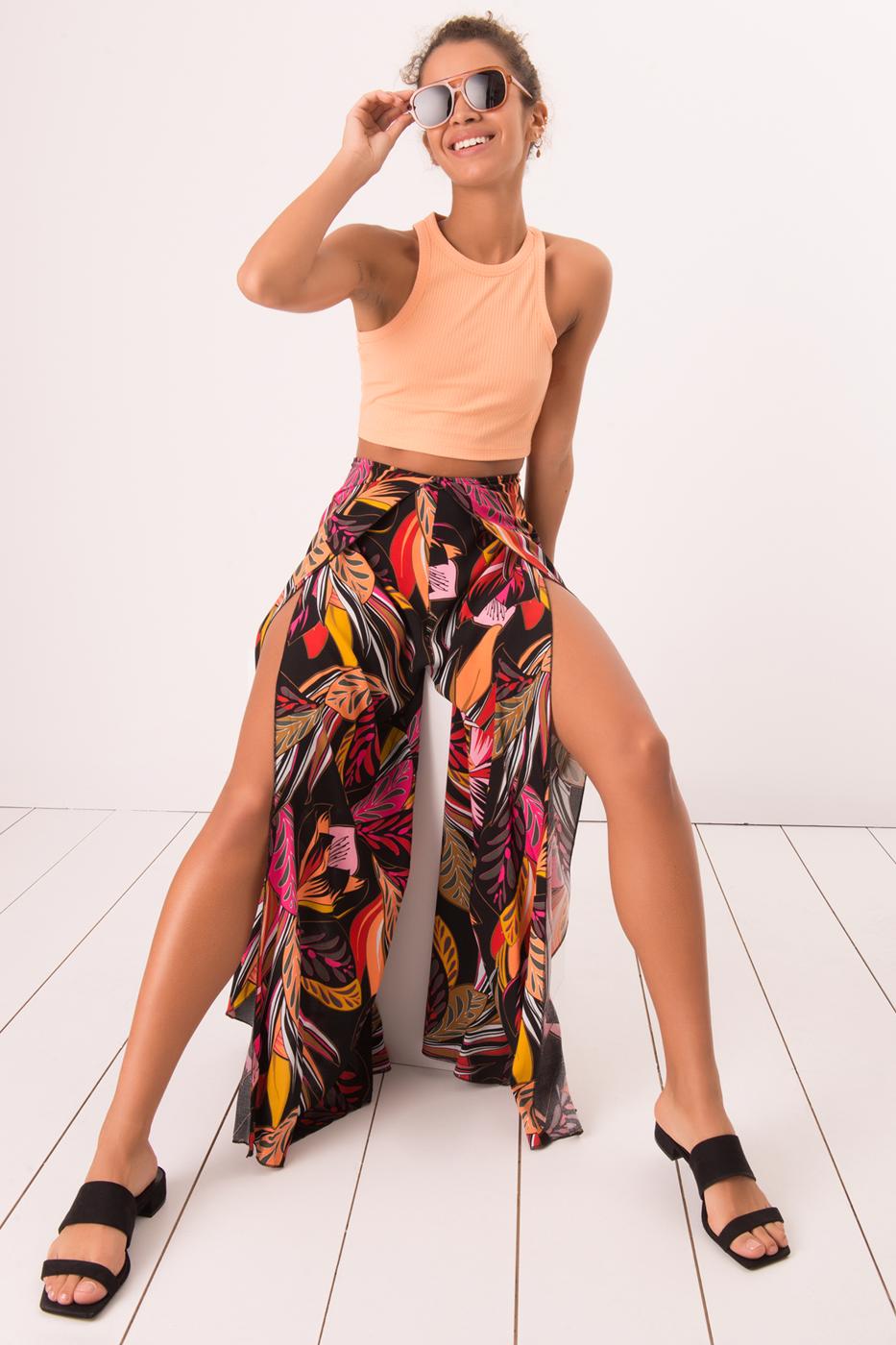 Female Multi Cross Tied Side Baggy Pants