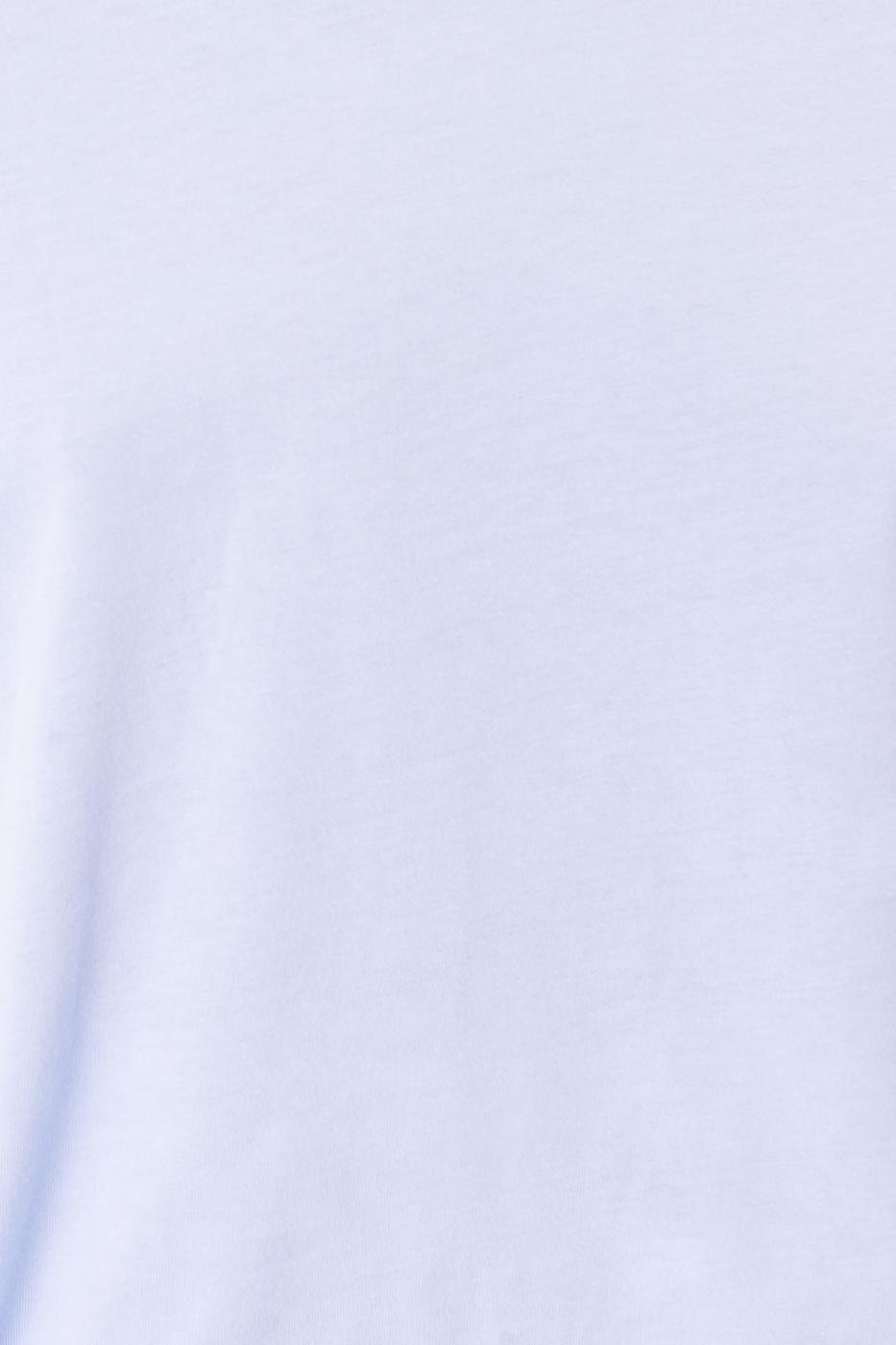 Bayan Mavi Bisiklet Yaka Kısa Kol Basıc Tshirt