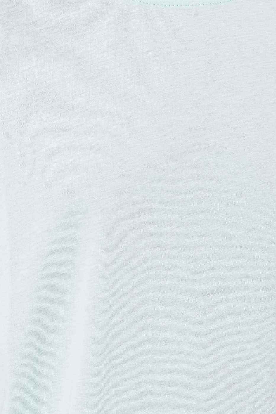 Bayan Yeşil Bisiklet Yaka Kısa Kol Basıc Tshirt