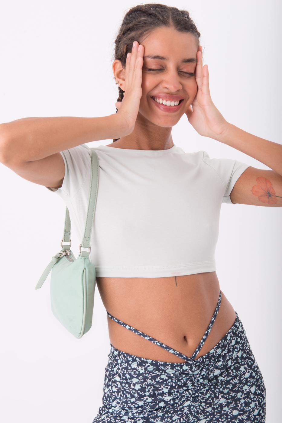 Bayan Yeşil Sırt Pencere Detaylı Crop Body