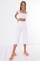 Female White Denim Culotte Pants