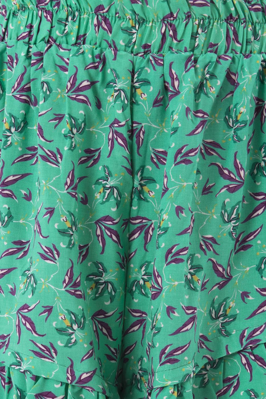 Female Green Printed Short Short