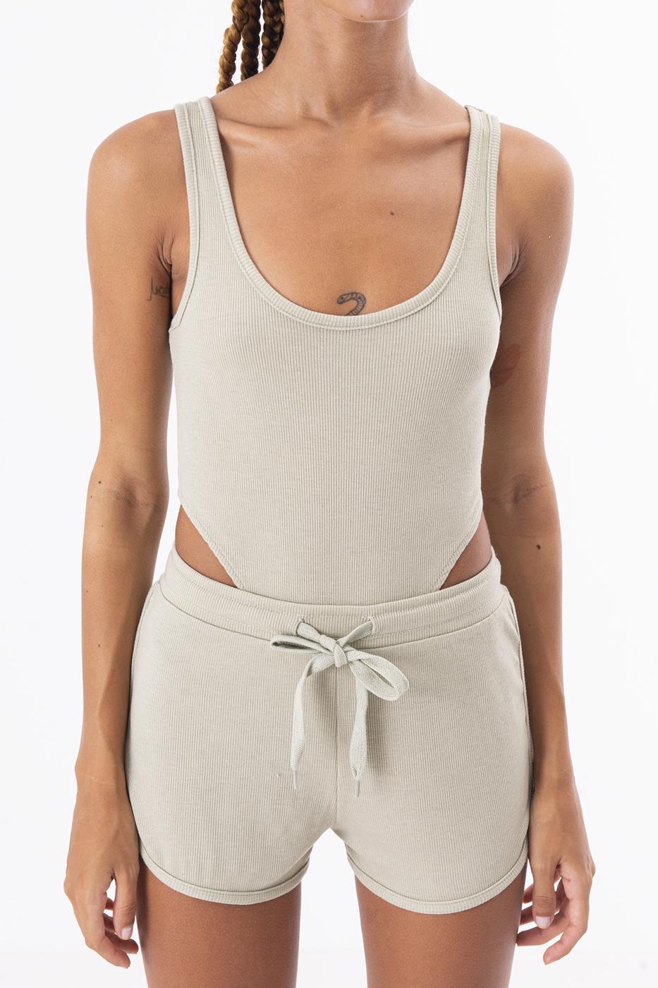 Bayan Yeşil Kolsuz Bodysuit