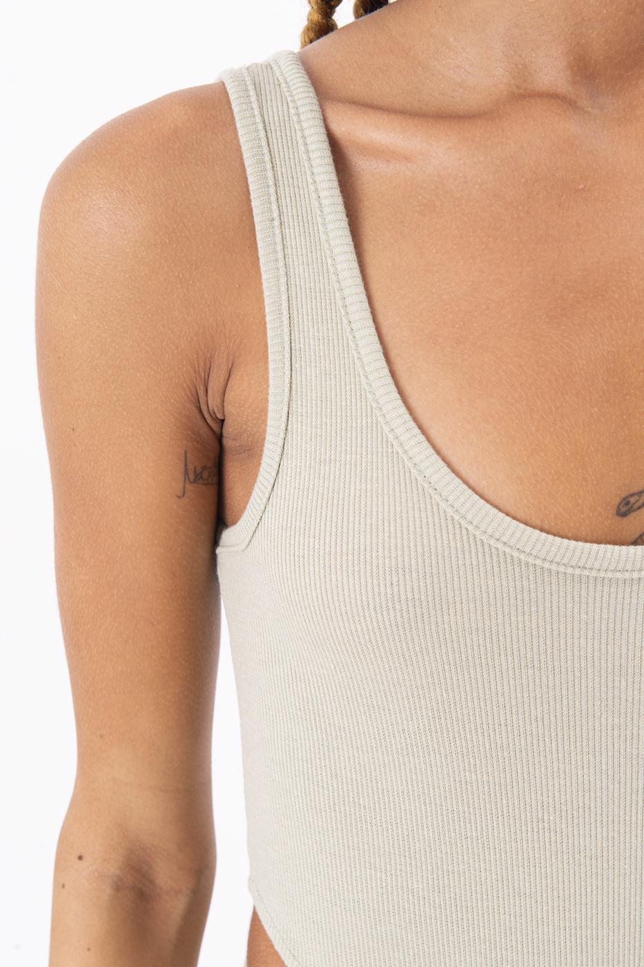 Bayan Yeşil Kolsuz Bodysuit