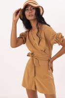 Female Tabacco Brown High Waist Short