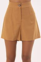 Female Tabacco Brown High Waist Short