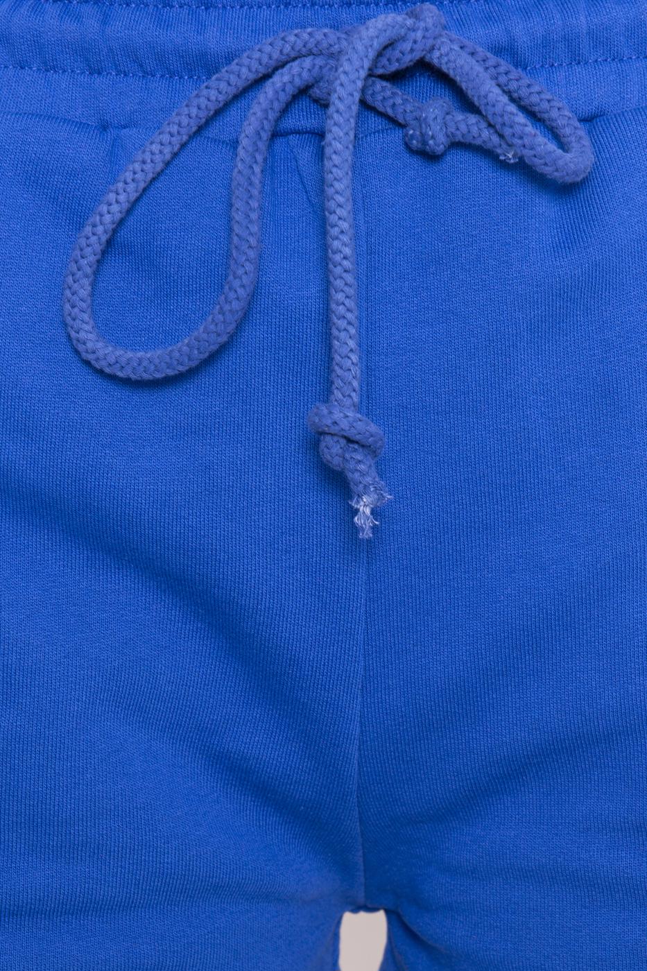Female Blue Elastic Waist Band Mini Short