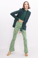 Female Green Flare Leg Printed Pants