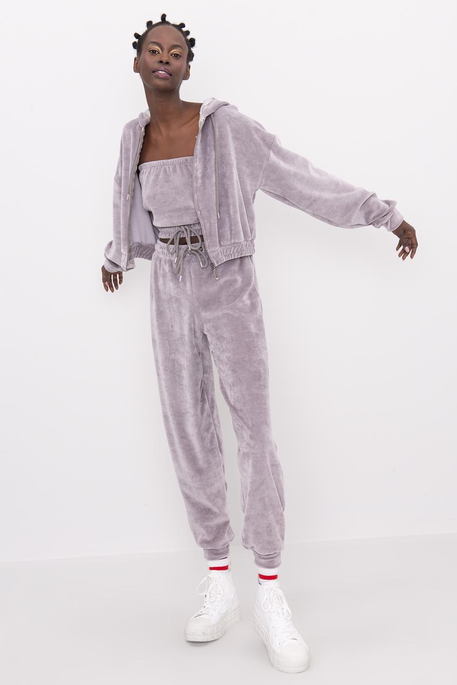 Female Mink Velvet Jogger Pants