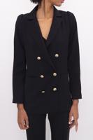 Female Black Double Breasted Blazer Jacket