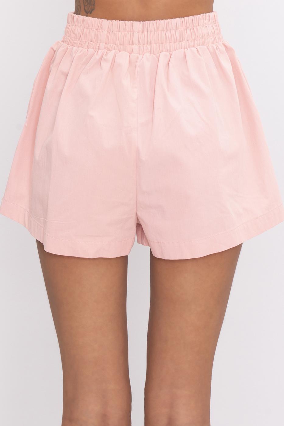 Female Rose Elasticated Waist Poplin Mini Shorts