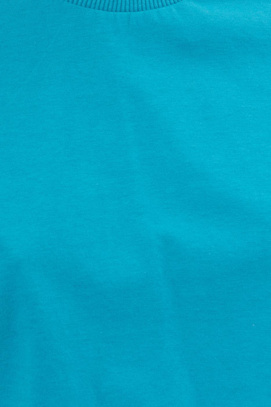 Bayan Yeşil Bisiklet Yaka Crop Tshirt