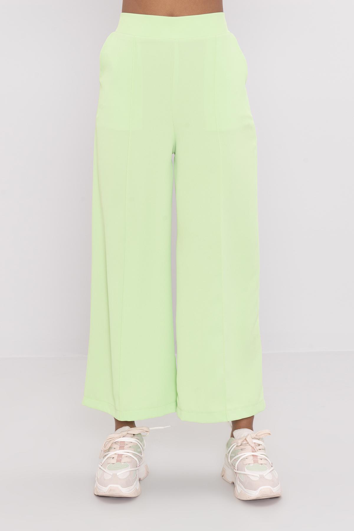 Bayan Yeşil Bol Paça Pantolon