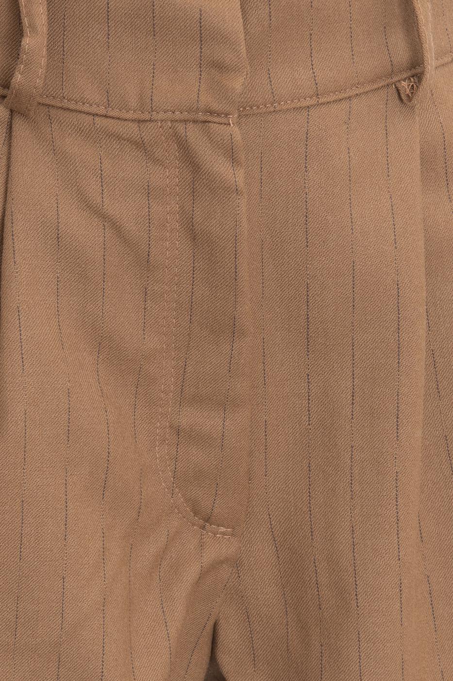 Female Brown Pleated Mini Short