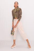 Female Beige Pocketed Baggy Pants